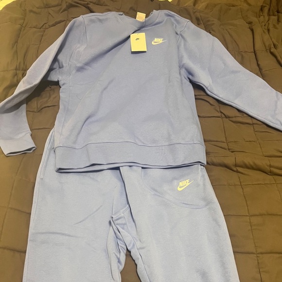 LIGHT BLUE NIKE MENS CLUB FLEECE - Picture 4 of 6